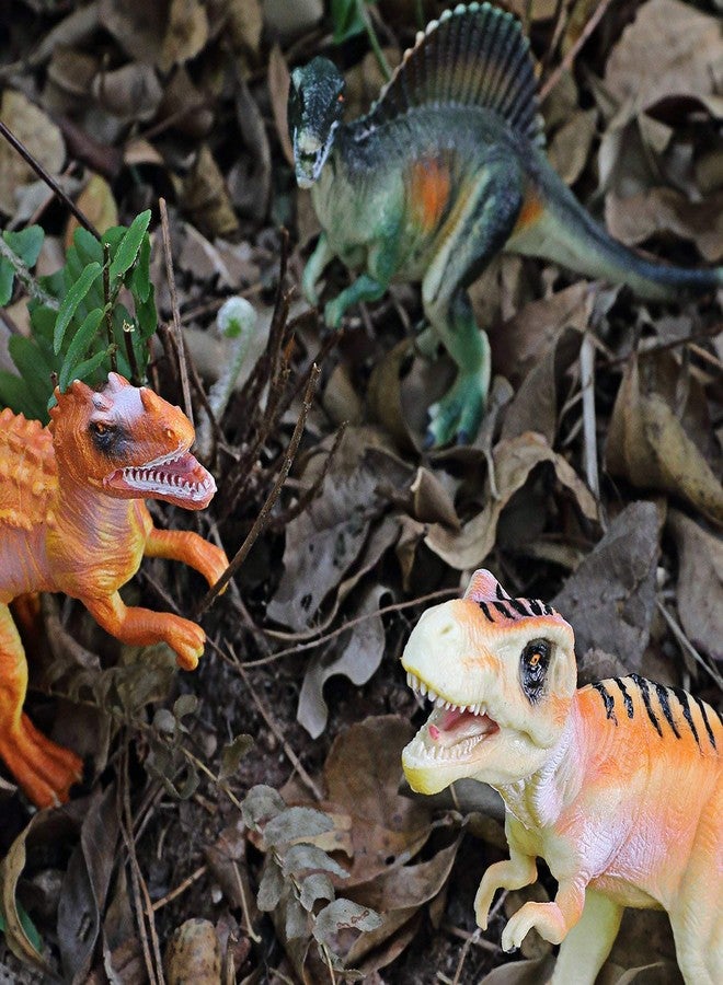 OANGO مجموعة ألعاب الديناصورات للأطفال من أوانجو، 12 قطعة، لعبة ديناصورات مطاطية ثقيلة وواقعية للأطفال (قياسي، متعدد الألوان) - Image 2